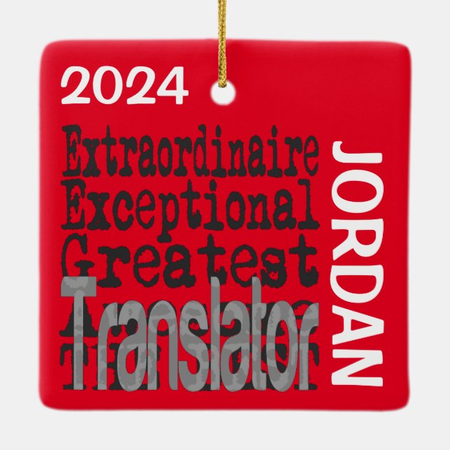 Translator Extraordinaire CUSTOM Ceramic Ornament (Back)