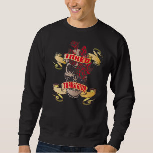 Translator Inked Skull & Red Roses Tattoo Sweatshirt