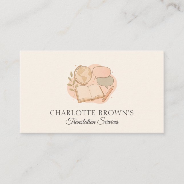 Translator Language Interpretation Multilingual  Business Card (Front)