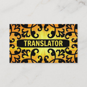 Translator Sunshine Damask Business Card