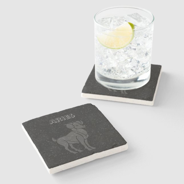 Translucent Aries Stone Coaster (Side)