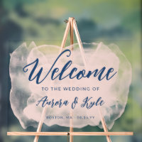 Translucent Blue Blush Watercolor Wedding Welcome