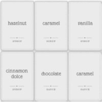 Translucent Clear 2x3" Coffee Syrup Label Stickers