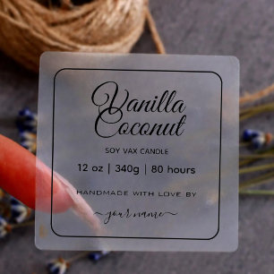 Translucent Clear Custom Candle Labels