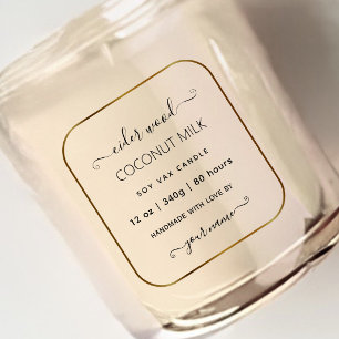 Translucent Clear Custom Gold Candle Labels