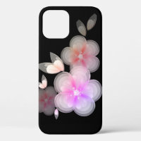 Translucent Flowers on Black Case-Mate iPhone Case