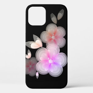 Translucent Flowers on Black Case-Mate iPhone Case