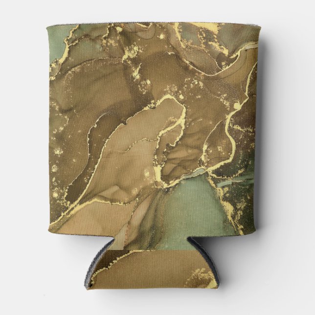 Translucent Hues: Fluid Alcohol Art Can Cooler (Front)