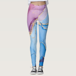 Translucent Hues Fluid: Alcohol Ink Abstract Leggings