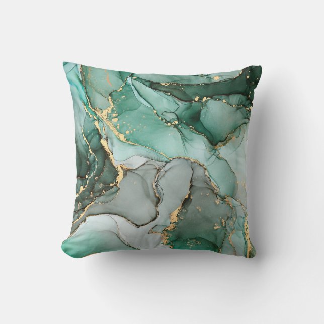 Translucent hues, metallic swirls, textures. cushion (Front)