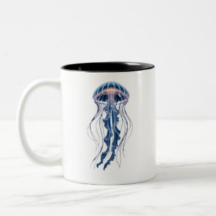 Translucent Jellyfish Ocean Design Two-Tone Coffee Mug