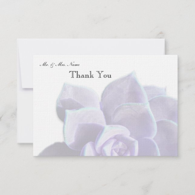 Translucent Lilac Succulent Thank You (Front)