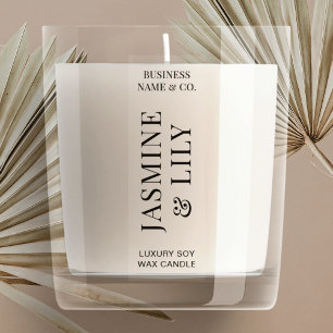 Translucent Minimalist Candle Jar Vertical Label