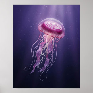 Translucent Red Onion Jellyfish Poster