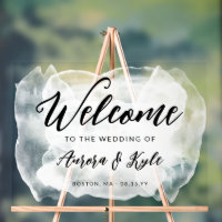 Translucent White Watercolor Wedding Welcome