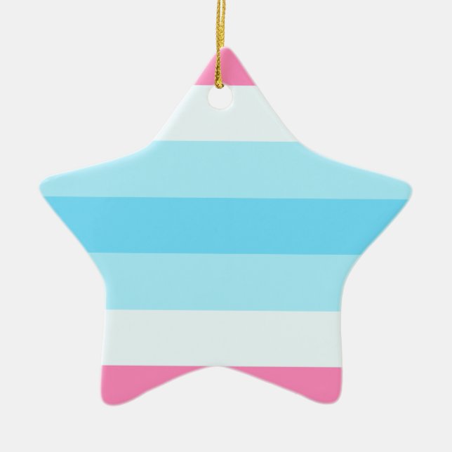 transmasculine flag ceramic tree decoration (Front)