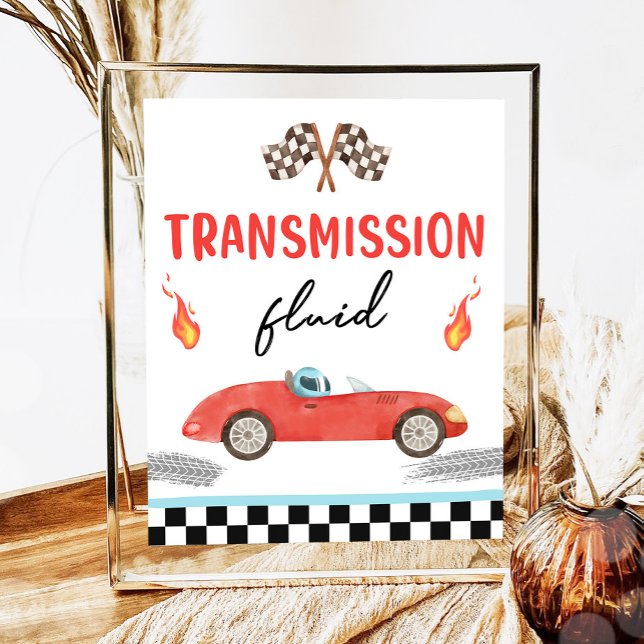 Transmission Fluid Race Car Two Fast Birthday  Poster (Creator Uploaded)