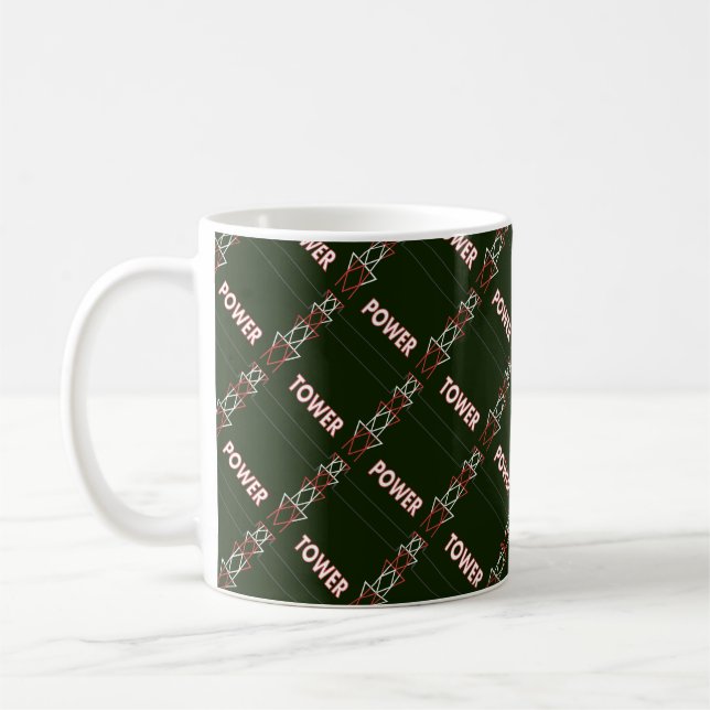 Transmission Tower and Power Line Pattern Coffee M Coffee Mug (Left)