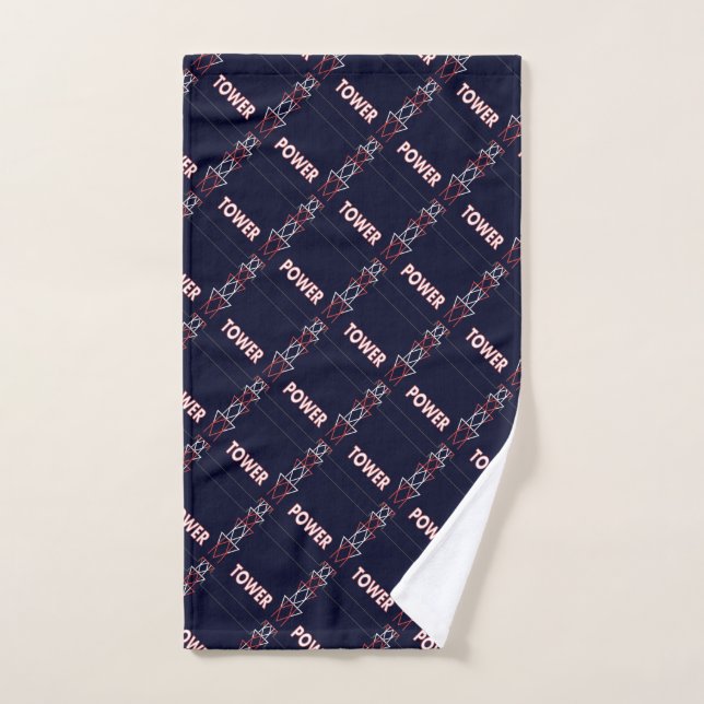Transmission Tower and Power Line Pattern Hand Towel (Hand Towel)