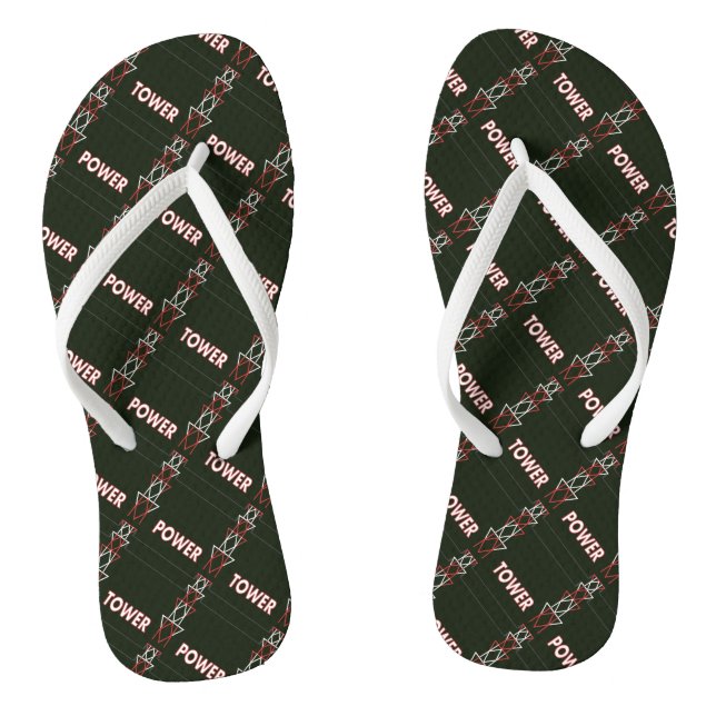 Transmission Tower and Power Line Pattern Thongs (Footbed)