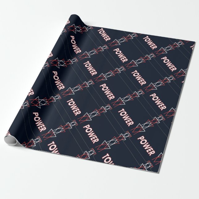 Transmission Tower and Power Line Pattern Wrapping Paper (Unrolled)