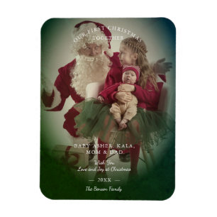 Transparency Effect Merry Christmas Photo Family Magnet