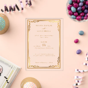 Transparent acrylic invite with luxe minimal style invitations