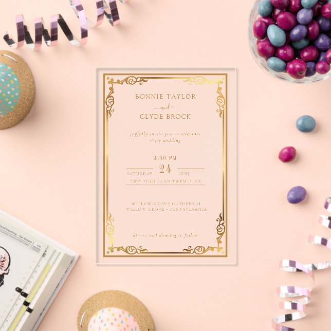 Transparent acrylic invite with luxe minimal style invitations (Insitu (Celebration))