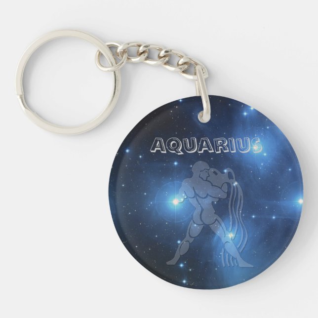 Transparent Aquarius Key Ring (Front)