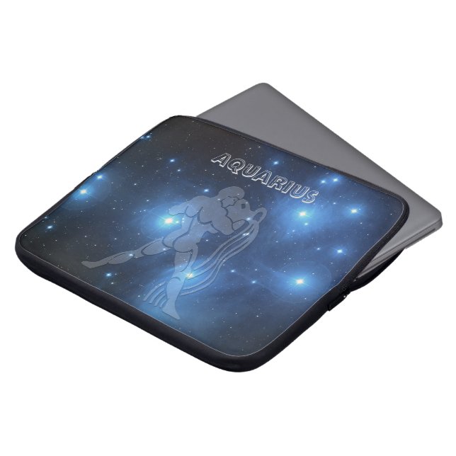 Transparent Aquarius Laptop Sleeve (Front Top)