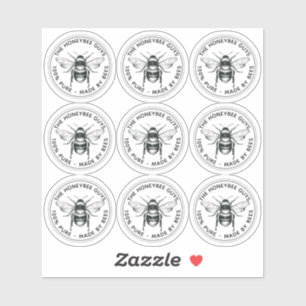 Transparent Bee Label for candles, jars & windows