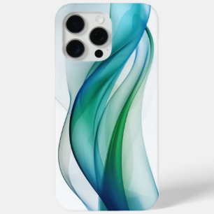 Transparent blue and green shapes iPhone 15 pro max case