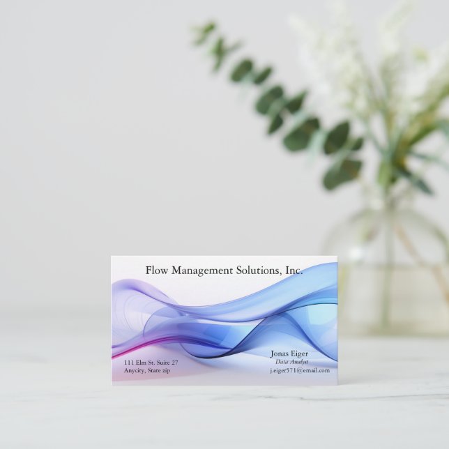 Transparent blue and lavender Business Card (Standing Front)