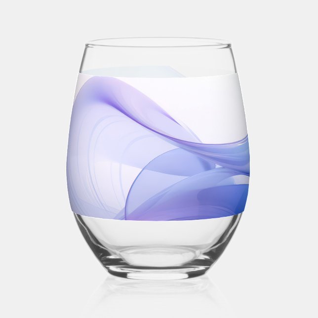 Transparent blue and lavender-coloured forms stemless wine glass (Front)