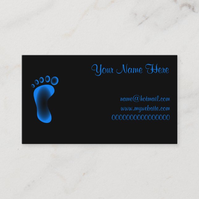 Transparent Blue Foot Business Card (Front)