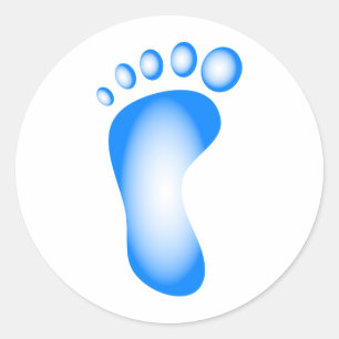 Transparent Blue Foot Classic Round Sticker