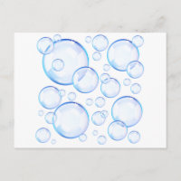 Transparent blue soap bubbles