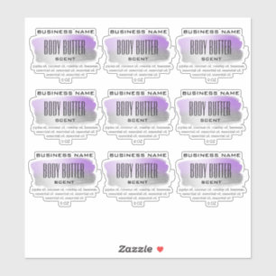 Transparent Body Butter Labels Silver And Purple