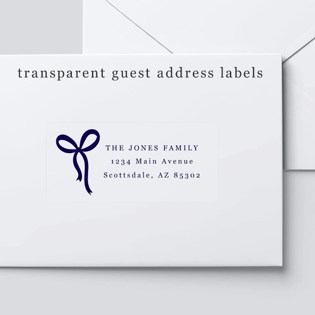 Transparent Bow Wedding Guest Address Labels (Creator Uploaded)