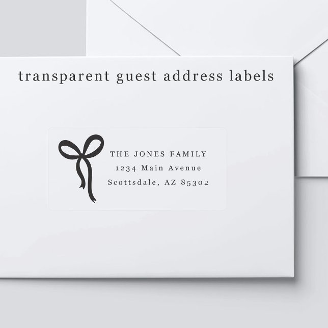 Transparent Bow Wedding Guest Address Labels (Creator Uploaded)