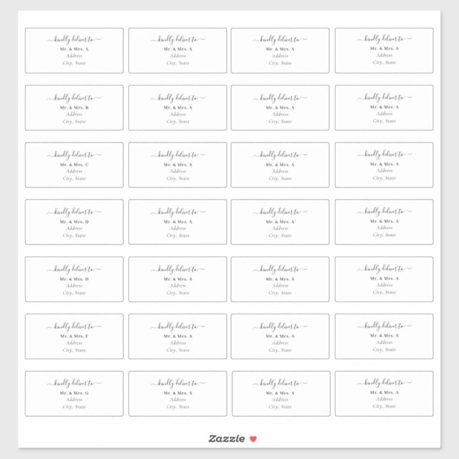 Transparent Calligraphy DIY Guest Address (Sheet)