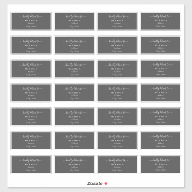 Transparent Calligraphy DIY Guest Address (Sheet)