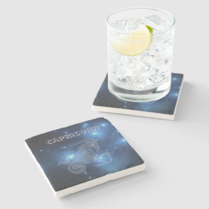 Transparent Capricorn Stone Coaster