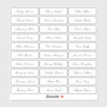 Transparent classic elegant script guest names<br><div class="desc">Modern minimalist wedding guest names sticker with Stylish classic script name,  simple and elegant. Can be used on place cards for wedding and any other event. Available in Clear and White.</div>