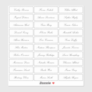Transparent classic elegant script guest names