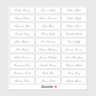 Transparent classic elegant script guest names