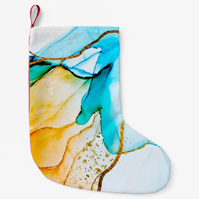 Transparent creativity. Abstract artwork. Trendy w Small Christmas Stocking (Front)