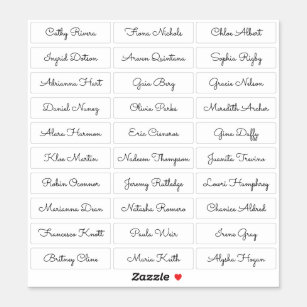 Transparent cute script guest names sticker