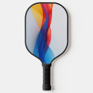 Transparent floating shapes in primary colours pickleball paddle
