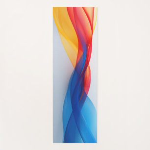 Transparent floating shapes in primary colours yoga mat